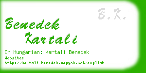 benedek kartali business card